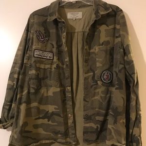 Zara Camo Jacket with Patches